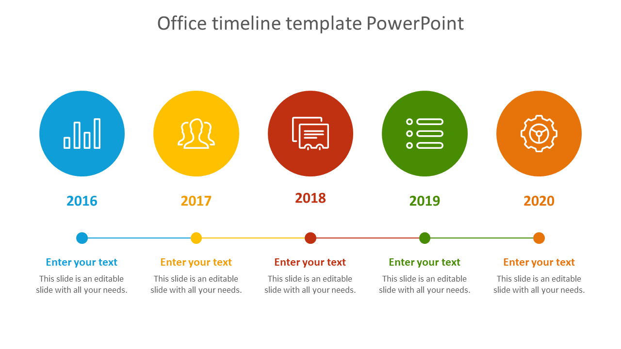 Multinode Office Timeline Template PowerPoint Presentation